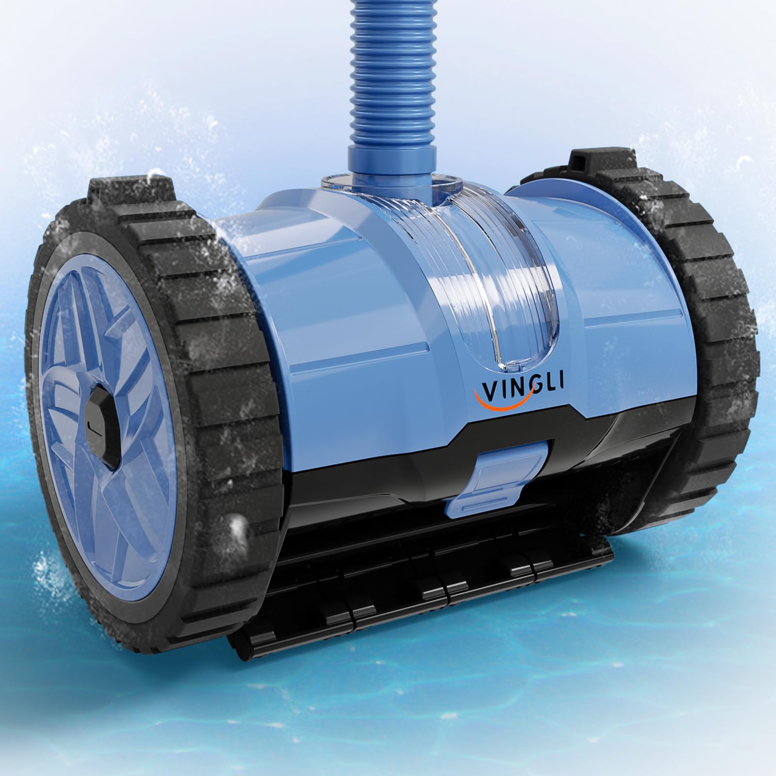 Photo 1 of (2025 Upgrade) VINGLI Automatic Suction-Side Pool Vacuum Cleaner, Powerful Wall-Climbing Sweeper for Inground Pools, Includes 39.6ft Tangle-Free Hose (Blue&Gray)