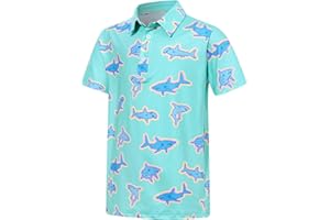 Cuddomper Boys Performance Polo Shirt Short Sleeve Golf Clothes for Active Casual Size 5-14