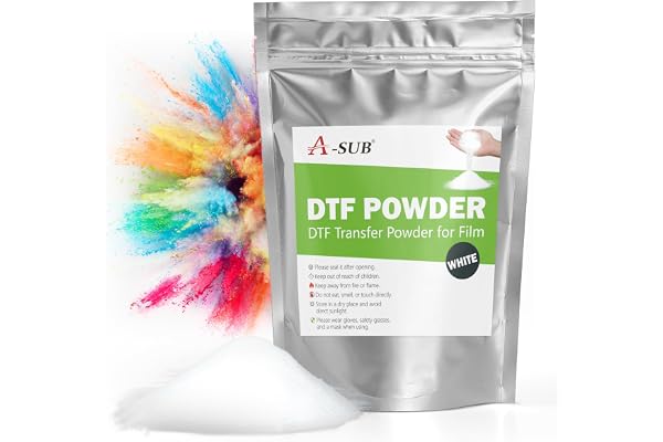 A-SUB White DTF Powder, 500g / 1.1lb, Hot Melt Adhesive for Sublimation & DTF Inks, Works with Any Color & Material Fabric