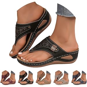 Orthopedic Sandals for Women 2026 Dressy Casual Summer Arch Support Flip Flops Comfortable Beach Vacation Sandals