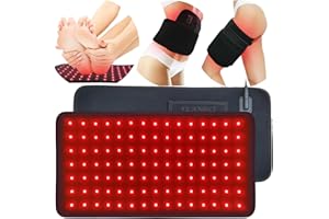 FEANGLI Red Light Therapy Infrared Light Therapy Pad Wearable Wrap Heating Pad for Body Pain Relief Back Waist Shoulder Knee Feet Faster Body Energy Recovery with Timer