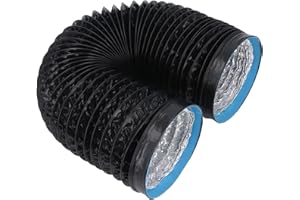 KIMISS 7in Dryer Vent Hose, for Laundry Rooms & Kitchens, Flexible Insulated Air Duct, 6.56ft PVC Aluminum Foil Exhaust Ducti