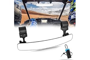 UNIGT 16.5" Ultra View UTV RearView Mirrors with 1.75-2.0" Clamps Compatible with Polaris RZR 800 900 1000 Turbo, Can Am Maverick, Honda Pioneer Talon, Kawasaki SXS UTV Race Mirror & 1 PCS Belt Bypass