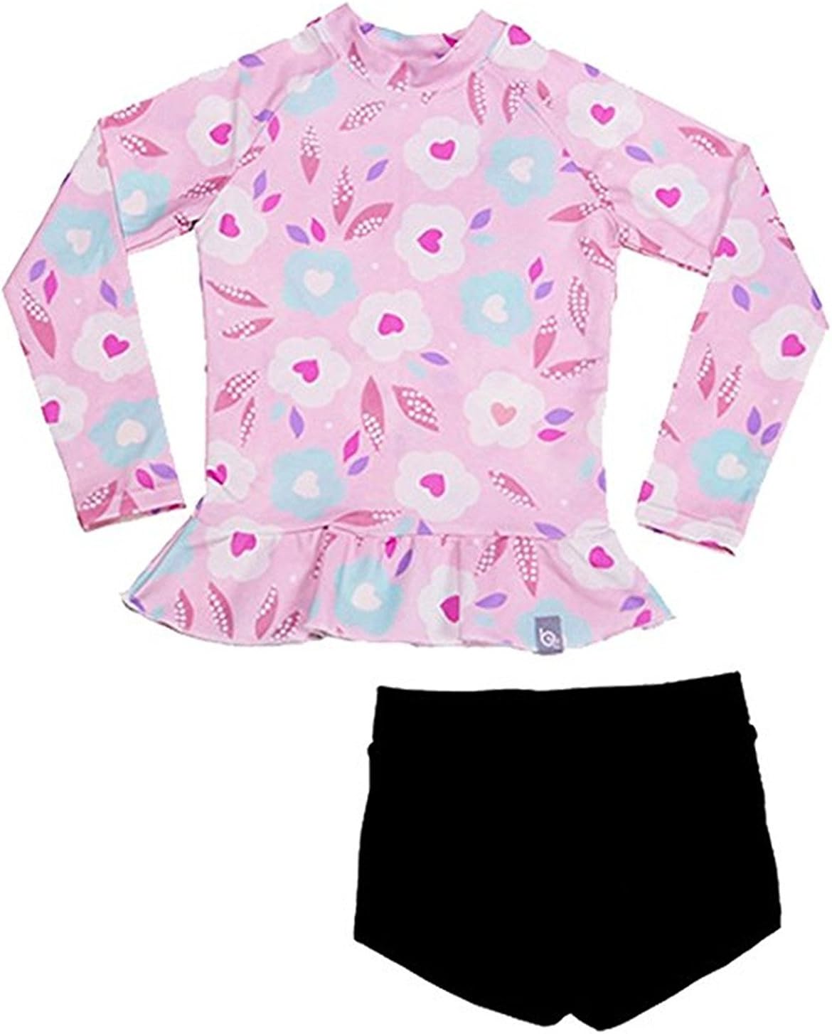Jojobaby Baby/Toddler Girls UPF 50+ Sun Protection Rashguard Long Sleeve Two Piece Swimsuit FBA