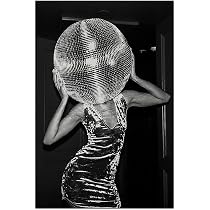 Amazon.com: Retro Disco Art Poster Sexy Girl Black and White ...