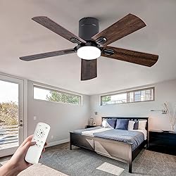 BOOMJOY 42 Inch Black Ceiling Fans with Lights and