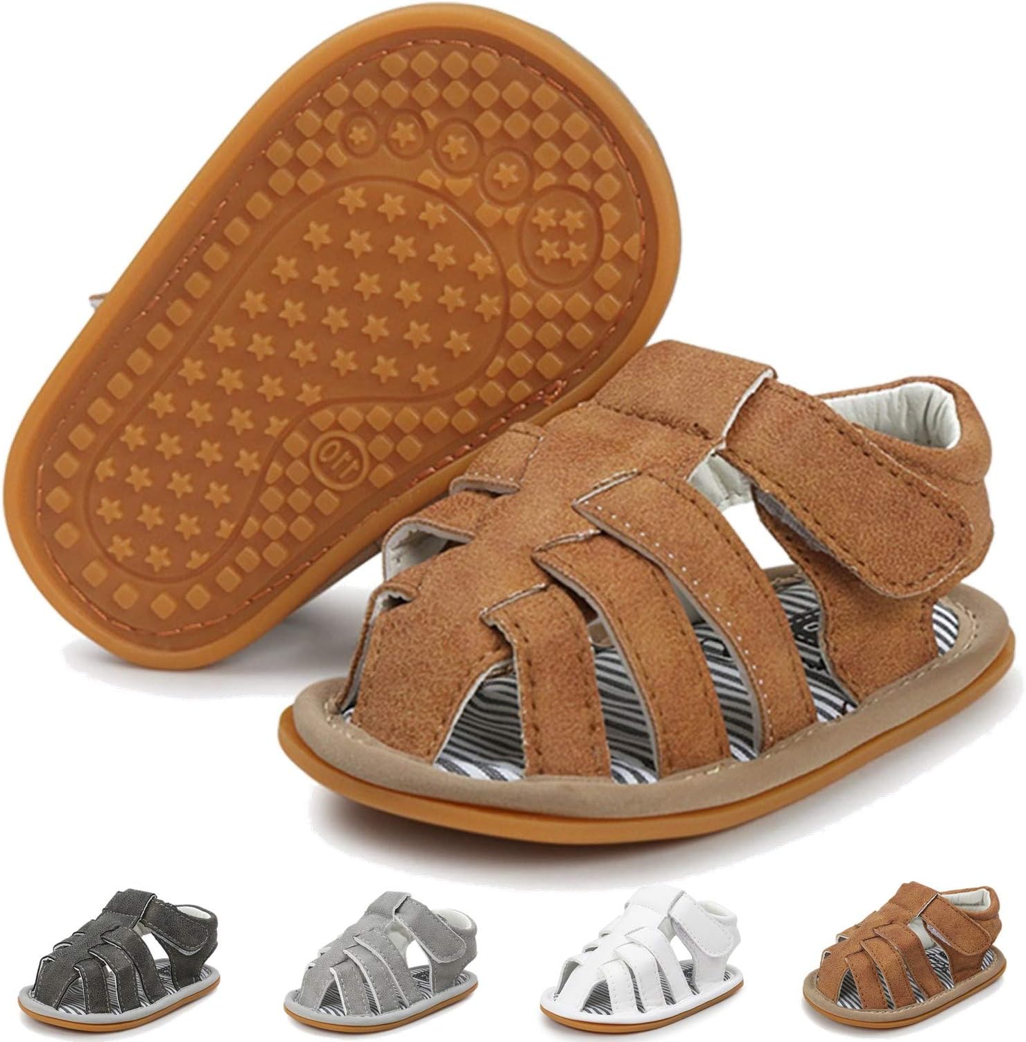 LAFEGEN Baby Boys Girls Summer Sandals Non Slip Soft Sole Outdoor Infant Toddler First Walker Crib Shoes(3-18Months)