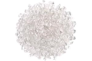 WAYBER 1 Lb/460g Natural White Clear Quartz Crystal Stones Irregular Aquarium Pebble Decorative Rocks Gravels Sands for Turtle Tank//Terrarium/Flowerpot/Vase Decoration (Fill 1 Cup)