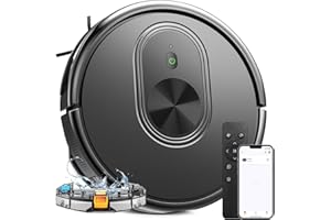 XIEBRO Robot Vacuum and Mop Combo, 3 in 1 Mopping Robotic Vacuum with Schedule, App/Bluetooth/Alexa, 1600Pa Max Suction, Self-Charging Robot Vacuum Cleaner, Slim, Ideal for Hard Floor, Pet Hair, Carpet