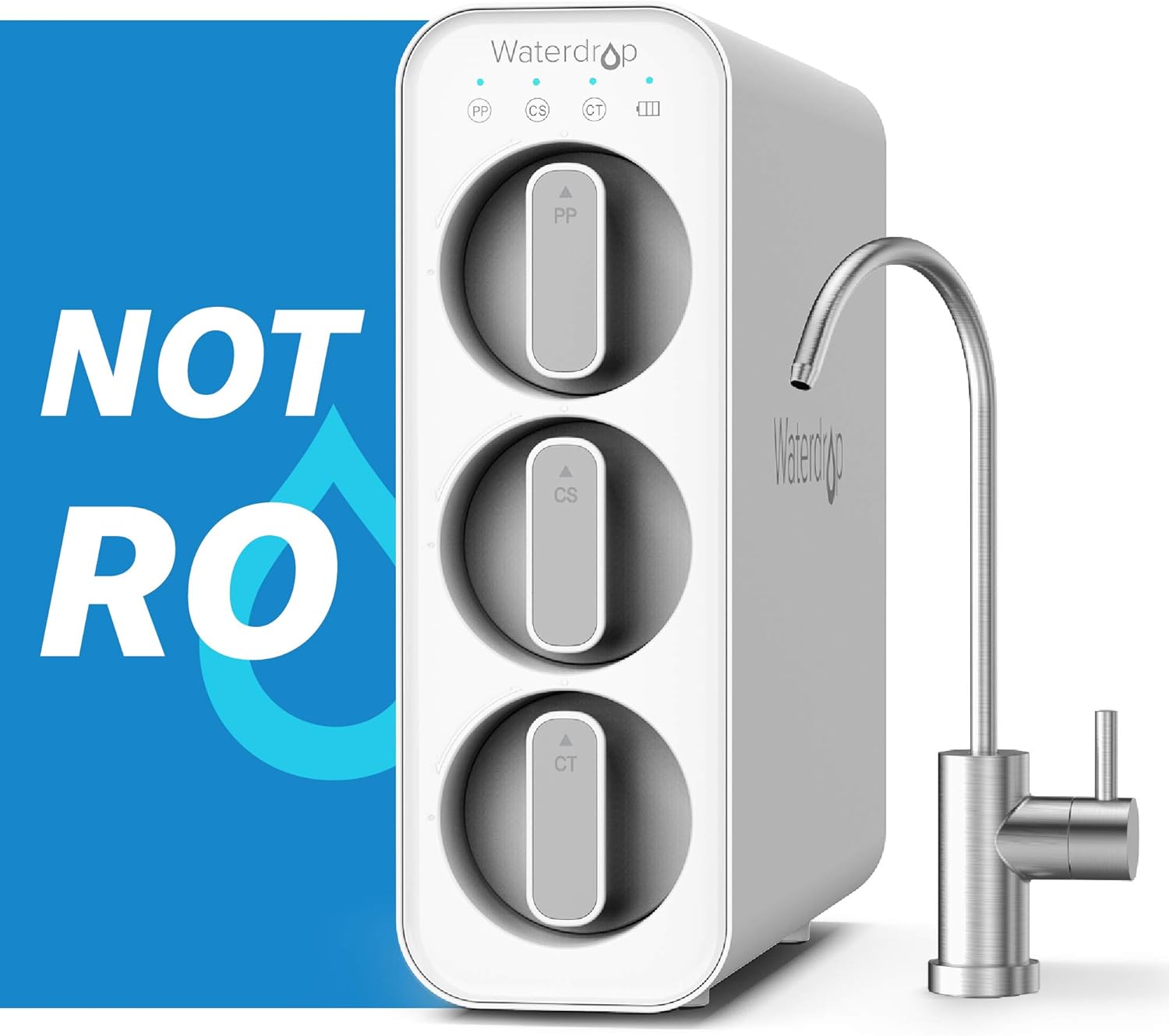 Waterdrop TSC Under Sink Water Filter System, USA Tech, Smart Filter Life Reminder, Remove 99% of Lead, Fluoride, Chlorine, Bad Taste and Odor, 0.5 Micron: Home & Kitchen