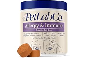 PetLab Co. Allergy & Immune Probiotics for Dogs, Support Seasonal Allergies, Gut & Digestive Health - Pork Flavor - 30 Soft Chews - Packaging May Vary