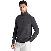 GreenMount Mens 100% Turtleneck Cashmere Sweater Vintage Pullover Long Sleeves Knit Plant Dyeing Warm Soft