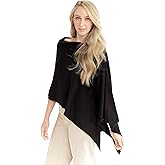 Caroline Grace Cashmere Blend Poncho by Alashan Lightweight & Super Soft - 95% Cotton 5% Cashmere - Great Gift Item