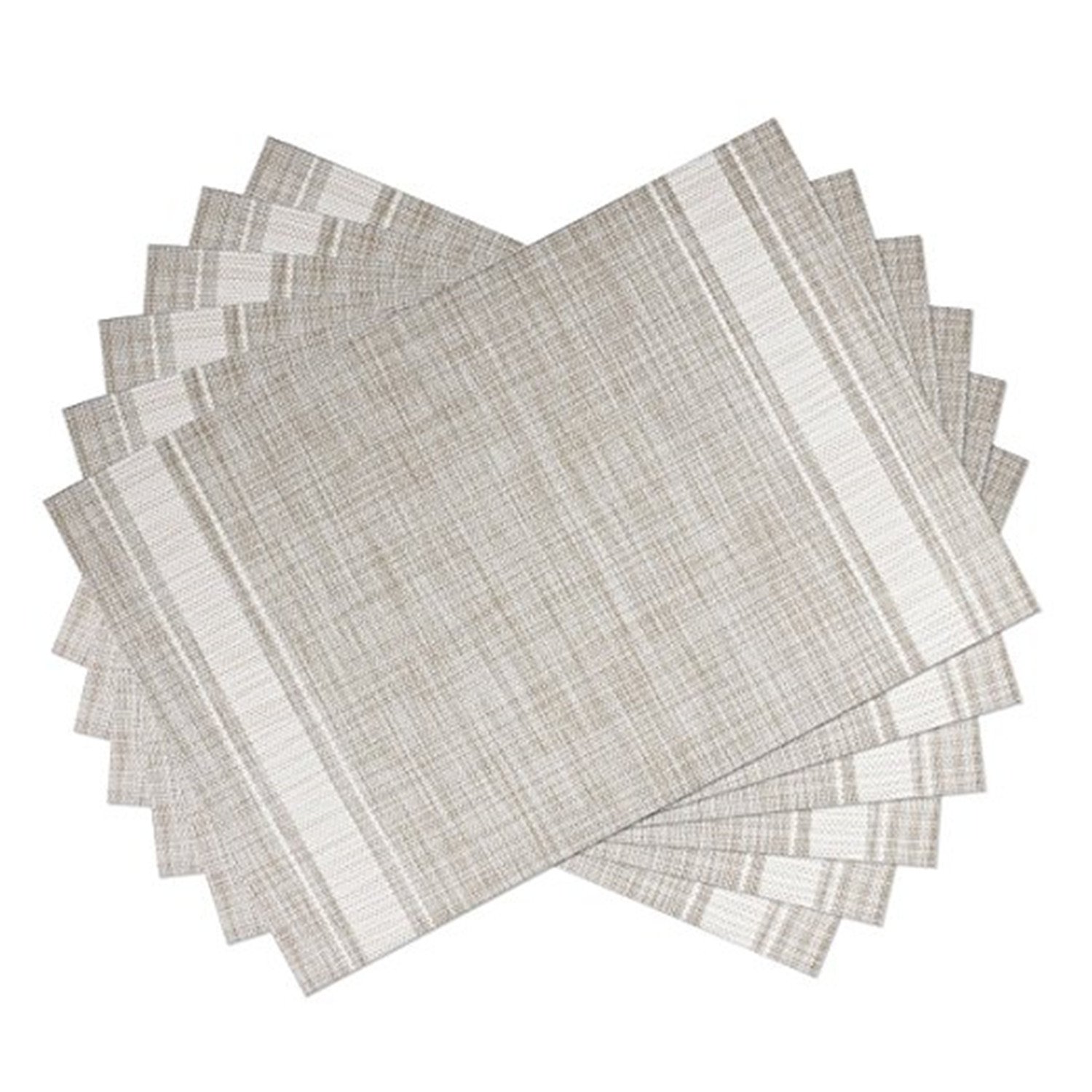 Placemats Set of 4, PVC Placemat Non-slip Insulation Placemat Washable Table Mats (White)