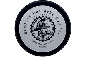 Mustache Wax Tacky hold - Bombero Mustache Wax Co. - Tacky Application, medium/strong hold, restyleable - Most Advanced All Natural Formula Holds up to Hard Work and Exercise - 1OZ tin (Citrus)