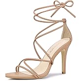 Allegra K Women's Lace Up Heels Strappy Stiletto Heel Sandals