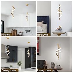 Vloitgol Spiral Led Pendant Light Fixtures, 5500K