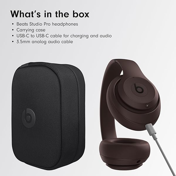 BEATS STUDIO PRO – WIRELESS BLUETOOTH NOISE CANCELLING HEADPHONES – PERSONALIZED SPATIAL AUDIO, USB-C LOSSLESS AUDIO, APPLE & ANDROID COMPATIBILITY, UP TO 40 HOURS BATTERY LIFE – DEEP BROWN