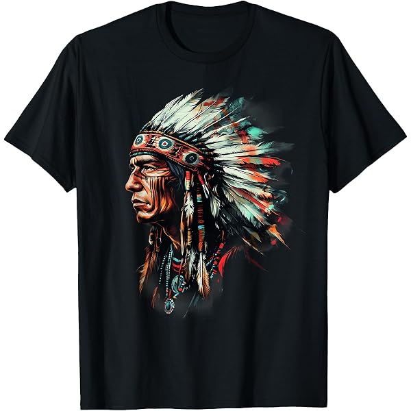 Amazon.com: Native American T-Shirt Indian Chief Indian Head