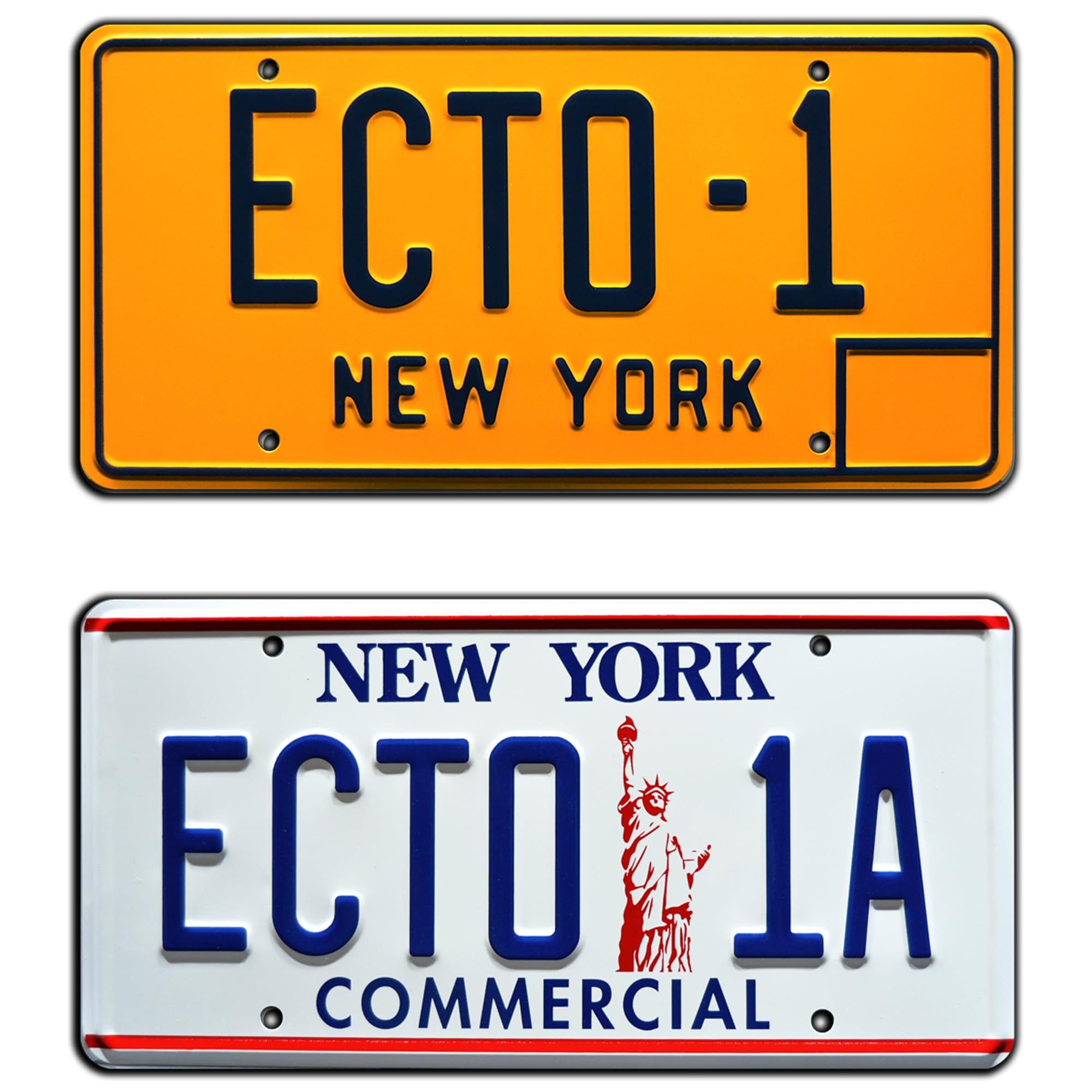 Celebrity Machines Ghostbusters | ECTO-1 + ECTO-1A | Metal Stamped License Plates