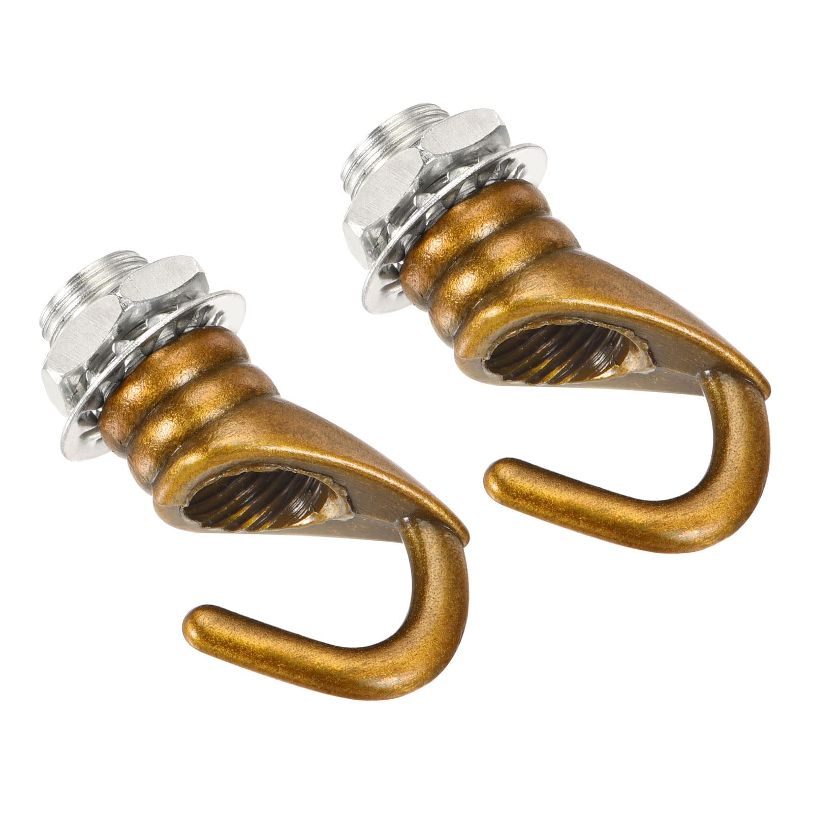 YOKIVE 2 Pcs Alloy M10 Ceiling Hook, Electroplate Pendant Fixtures Hanger | Hanging Chandelier Light, Great for Home (Gold Bronze, 0.91x1.22-Inch)