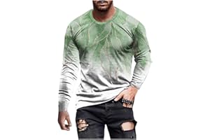 ZEIYIGNR Mens Designer T Shirts 2023 Fashion 3D Graphic Print Long Sleeve T Shirt Casual Workout Plus Size Tops Fall Pullover