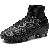 DREAM PAIRS Boys Girls Soccer Cleats Youth Firm Groud Outdoor Sport Athletic High Top Football Shoes for Little/Big Kid