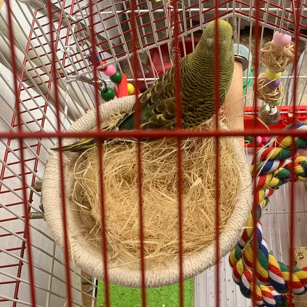 LIMIO Bird Nest Warm Cotton Rope Parakeet Bed Straw Silk Breeding Nest, Small Parrot Cage Hatching Nest, Cockatoo Conure Cockatiel, Pet Supplies : Pet Supplies