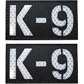 FITZNORA 2 PCS K-9 Patch for Dog Harness and Canine Handler | Reflective, Hook &amp; Loop, For Dog Trainer and Clothing DIY