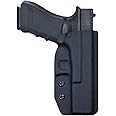 OWB Kydex Holster Fit: Glock 17 19 19x 44 45 26 (Gen 1-5) / Glock 22 23 25 27 31 32 33 30s (Gen 3-4) - Outside Waistband Carry 1.5-2 Inch Belt Clip - Adj. Width Height Retention Cant, Entrance Widened