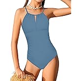TyeSmo Girls Swimsuit One Piece Girls Bathing Suit Adjustable Straps Solid Modest Ruched Full Coverage Padded Swimwear 9-16y
