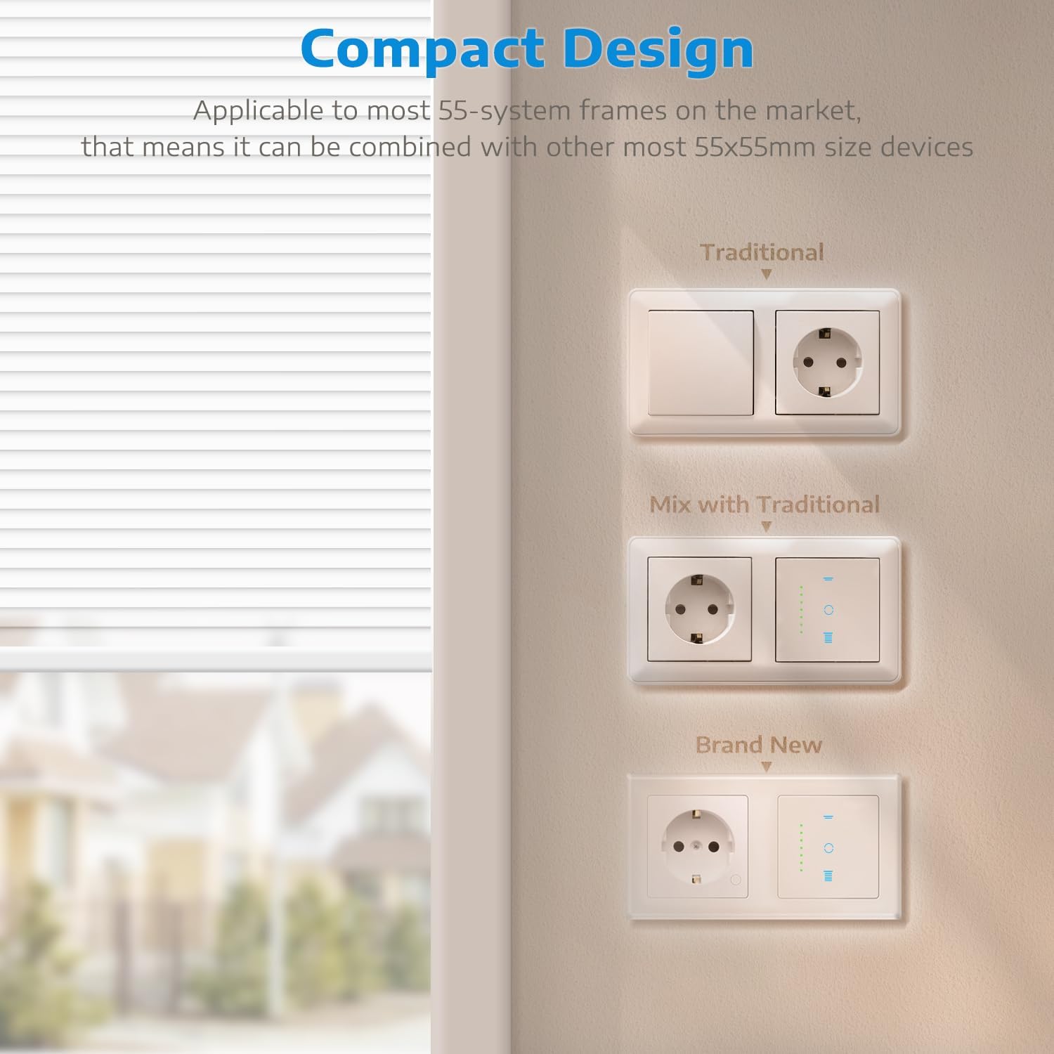 SMARTERCURRY WLAN Rollladenschalter [6.1Gen], Smart LED Jalousien Schalter mit Timer, Kindersicherung, Rollladensteuerung kompatibel mit Echo Alexa/Google, 4 Stück | Weiß 7