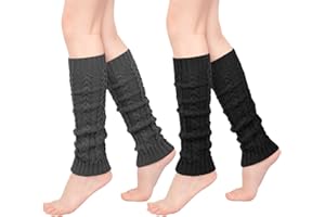 LORITTA Womens Leg Warmers Winter Warm Knit Long Boot Socks Slouch Knee High 80s for Party
