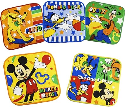 Amazon ディズニー キャラクター ミニタオル タオルハンカチ ポケットタオル 5枚組 約15 15cm ミッキーマウス ハンドタオル ホーム キッチン オンライン通販