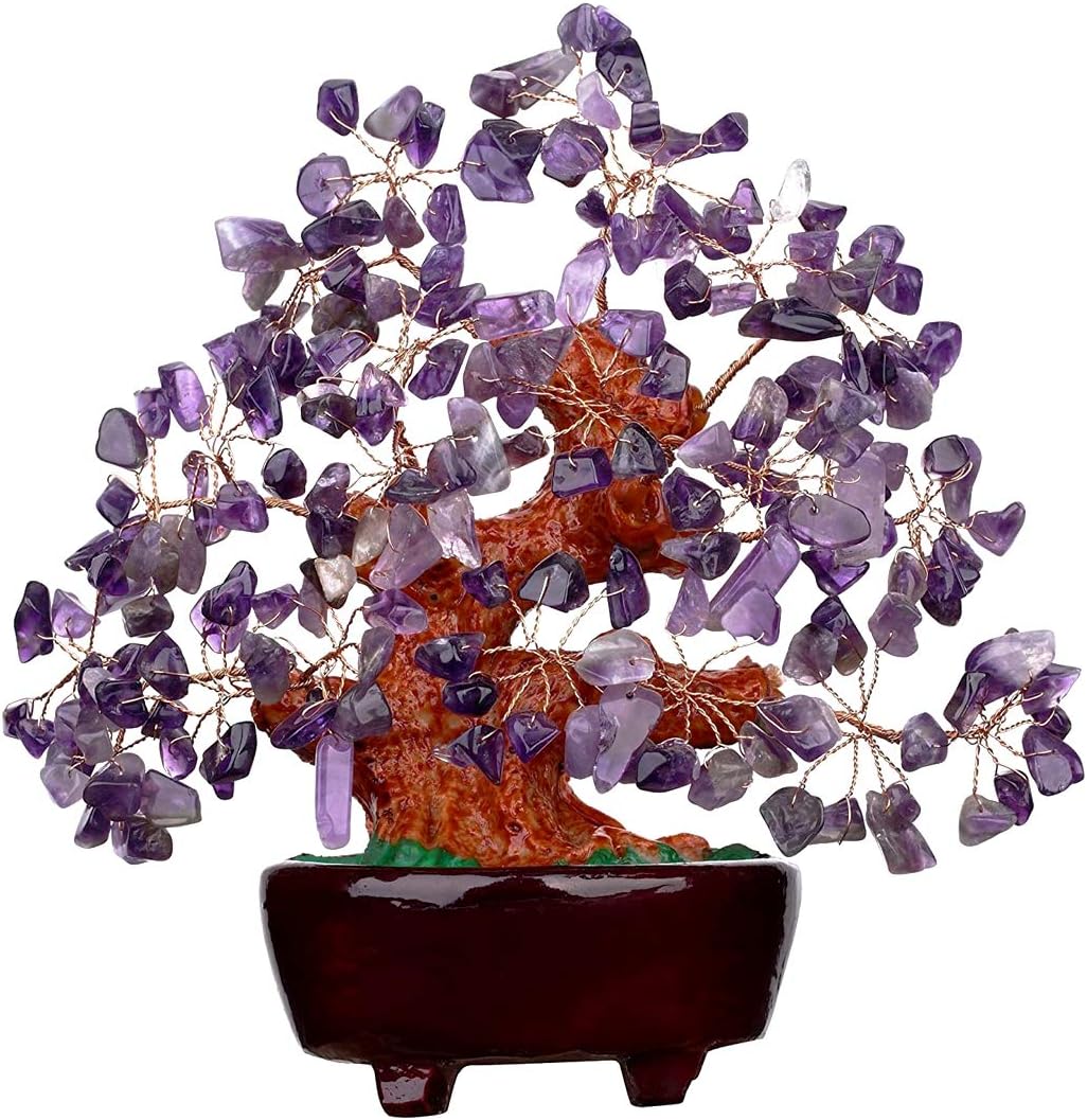 Quartz Purple Crystal Money Tree Bonsai Feng Shui Treasure (Auspicious) Crystal Tree