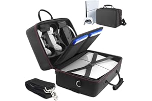 VANPARK Carrying Case Compatible with PS5 Slim, Travel Case Hard Shell Protective Case, Organizer Storage Carry Bag for 2023 PlayStation 5 Slim Console, Base and Other Accessories, Black