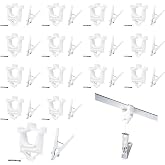 NACETURE 15 Pack Drop Ceiling Hooks, Ceiling Tile Hooks with Hanging Cords | Complete Hanging Sets with Clips and Hanging Cords
