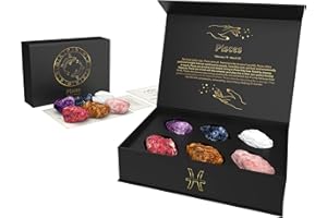 Zodiac Crystals and Healing Stones Gazer - Pisces Gifts for Women - Healing Crystals Set - Zodiac Gifts - Astrology Gifts for