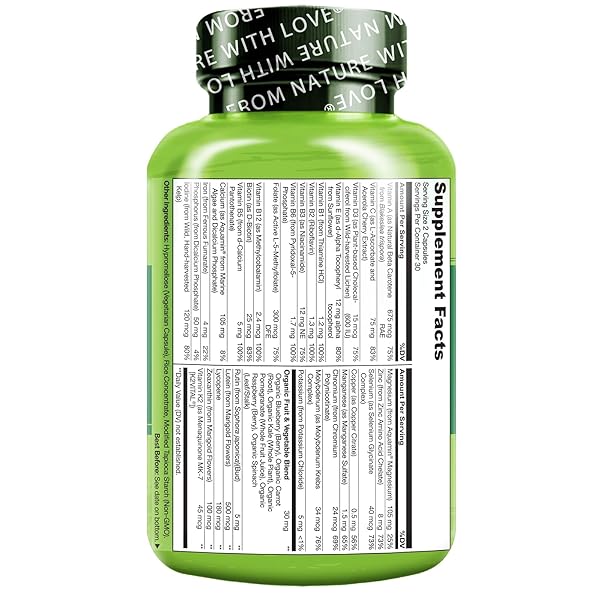 NATURELO TEEN MULTIVITAMIN – WHOLE FOOD MULTIVITAMIN – WITH MINERALS FOR TEENAGE BOYS & GIRLS – SUPPLEMENT FOR ACTIVE KIDS – NON-GMO – VEGAN & VEGETARIAN – 60 CAPSULES