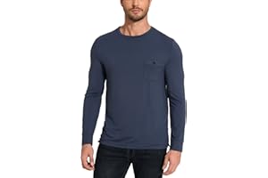 GYS Bamboo Viscose Men's Long Sleeve Shirts Casual Crew Neck Pajama Tops