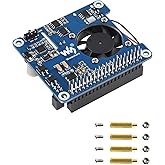 Power Over Ethernet (PoE) HAT for Raspberry Pi 4B/3B+, 802.3af/at PoE Network Standard, 5V USB-A&12V Header Outputs, PoE HAT 