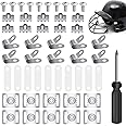 MingQiEven Football Helmet Repair Kit, Hockey Helmet Replacement Parts, Visor J Clips Rubber Gasket Screw Nuts with 1 Pcs Srewdriver, Chin Strap Adapter for Hockey, Baseball, Softball Helm