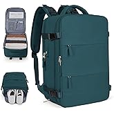 bergsalz Travel Laptop Backpack For Women Men,Carry On Backpack,Airplane Travel Essentials For Women,Personal Item Travel Bag Laptop Work Backpacks,Peacock Blue