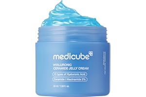 medicube Jelly Cream with Hyaluronic Acid | Daily Moisturizer for All Skin Types | Long-lasting Hydration with Hyaluronic Acid, Ceramides, Multi Peptides | Supports Skin's Natural Barrier | 1.69 fl.oz