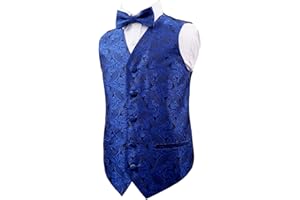 Alizeal Boys 2pcs Classic Paisley Bow Tie and Suit Vest Set