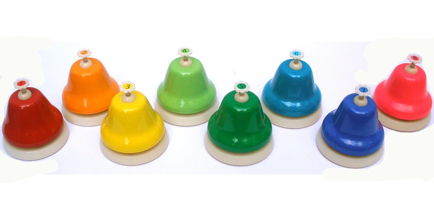 Musical Instruments Rainbow Colored Desk Bells For Children 8 Note