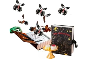 SEND A CAKE SendaCake Enchanted Spell Book Gift Box with Flying Bat Surprise - 6 Delicious Mini Cake Donuts for Delivery - Gift for All Ages & Ideal for Halloween