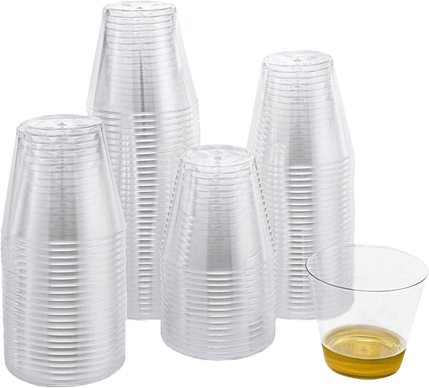 Xplosions 5 oz Clear Hard Plastic Party Cups, Disposable Plastic Tumblers [100 Pack]
