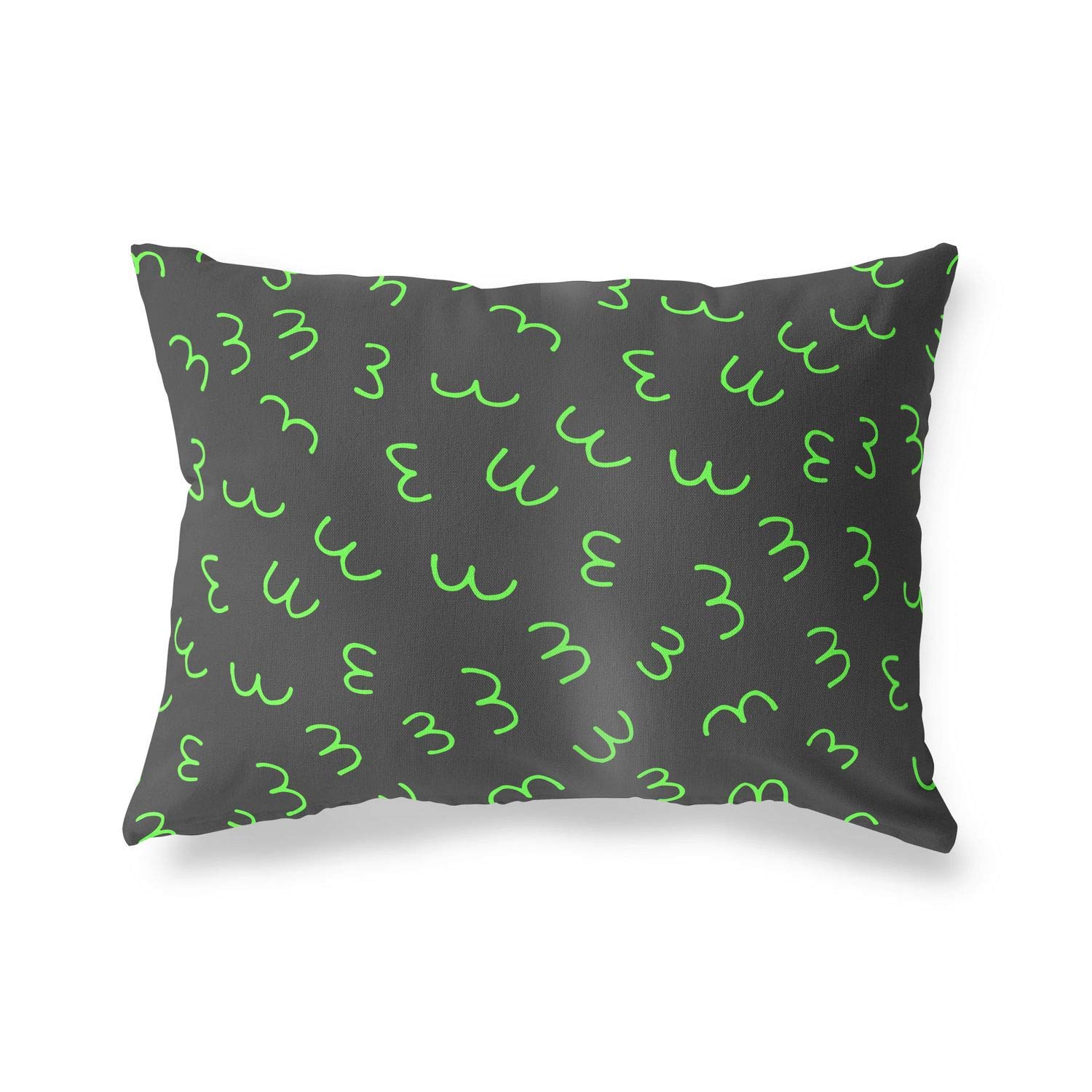 BonaMaison Decorative Cushion Cover, Neon Green Fume Throw Pillow Covers, Home Decorative Pillowcases for Livingroom, Sofa, Bedroom, Size: 45X60 Cm - Designed and Manufactured in Turkey