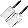 Soil Sifter for Gardening Pack of 2, Dirt Sifter Compost Sifter with Handle,Two Garden Sifters for Soil with 3.8/5mm Mesh,Rocks Sifter Sand Sifter Garden Shovel